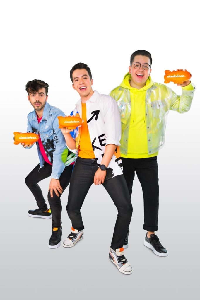 SKabeche y Fede Vigevani, presentadores de los Kids Choice Wards Mexico. 