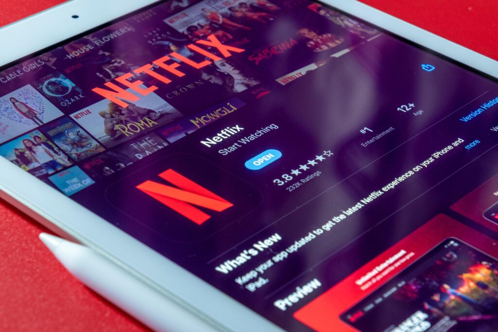 Netflix en pantalla de tablet