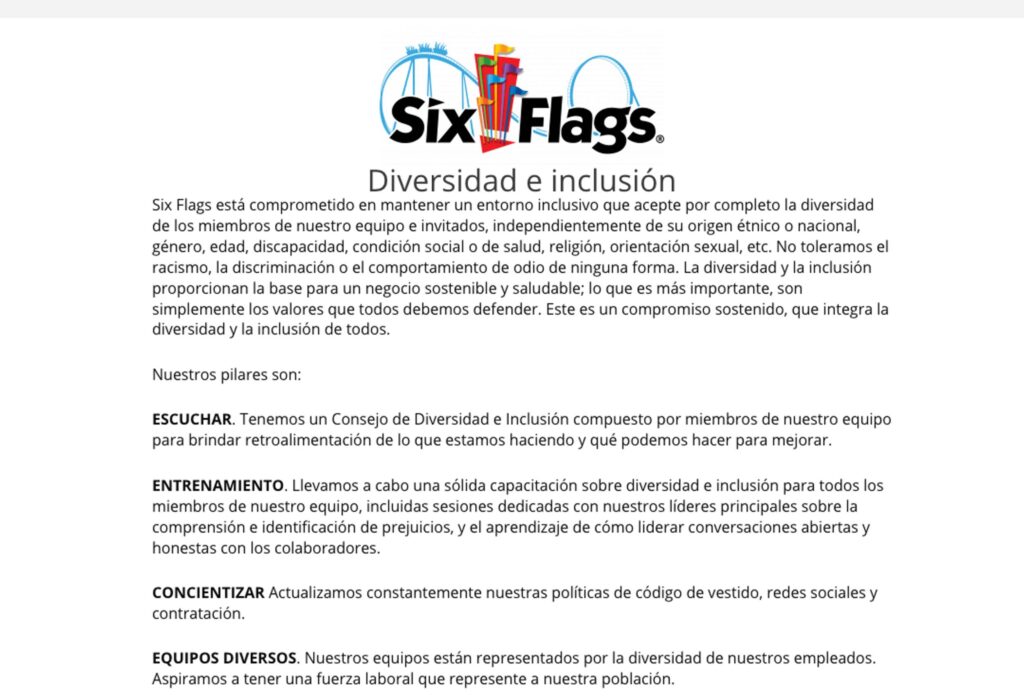 Six flags diversidad